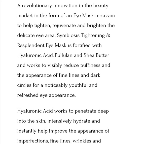 SYMBIOSIS TIGHTENING & RESPLENDENT EYE MASK - Picture 5 of 9